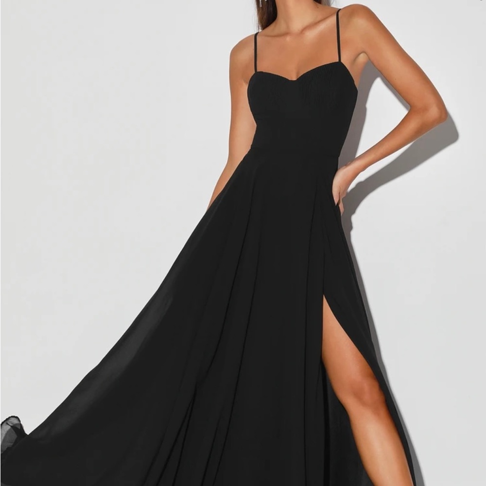 Lulu’s Black Maxi Dress bridesmaid dress